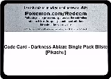 Code Card - Darkness Ablaze Single Pack Blister [Pikachu] — card price