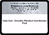 Code Card - Detective Pikachu 4 Card Booster Pack — card price