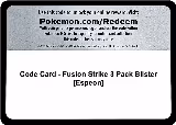 Code Card - Fusion Strike 3 Pack Blister [Espeon] — card price