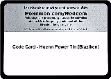 Code Card - Hoenn Power Tin [Blaziken], Miscellaneous Cards & Products — Pokémon card price