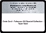 Code Card - Pokemon GO Special Collection - Team Valor — card price
