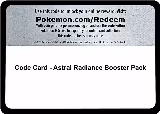 Code Card - Astral Radiance Booster Pack — card price