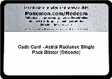 Code Card - SWSH10: Astral Radiance Single Pack Blister [Oricorio] — card price