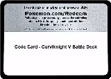 Code Card - Corviknight V Battle Deck, Miscellaneous Cards & Products — Pokémon card price