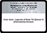 Code Card - Legends of Galar Tin [Zacian V] (International Version) — card price