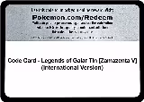 Code Card - Legends of Galar Tin [Zamazenta V] (International Version) — card price