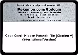 Code Card - Hidden Potential Tin [Giratina V] (International Version), Miscellaneous Cards & Products — Pokémon card price