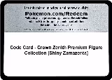Code Card - Crown Zenith Premium Figure Collection [Shiny Zamazenta] — card price