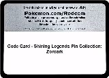 Code Card - Shining Legends Pin Collection: Zoroark — card price