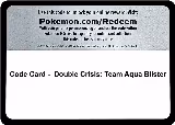 Code Card - Double Crisis: Team Aqua Blister — card price
