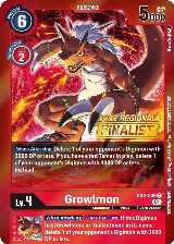 Growlmon (2023 Regionals Finalist) (EX2-009 C) — card price