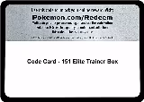 Code Card - 151 Elite Trainer Box, Scarlet & Violet 151 — Pokémon card price