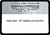 Code Card - 151: Zapdos ex Collection, Scarlet & Violet 151 — Pokémon card price