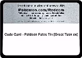 Code Card - Paldean Fates Tin [Great Tusk ex] — card price