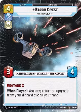 Razor Crest - Reliable Gunship (Hyperspace) (09/20), Shadows of the Galaxy: Weekly Play Promos — Star Wars card price