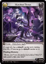 Manifest Threat (Curio Foil) (095), Radiant Origins — Grand Archive card price