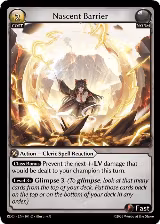Nascent Barrier (Curio Foil) (101), Radiant Origins — Grand Archive card price