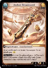 Archon Broadsword (002), Radiant Origins — Grand Archive card price