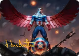 Captain America, Wings of Freedom Art Card (2/45) (Gold-Stamped Signature) (2) — card price