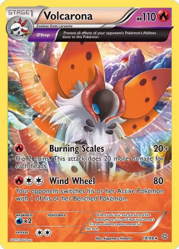 Volcarona (18) (18/98), XY - Ancient Origins — Pokémon card price