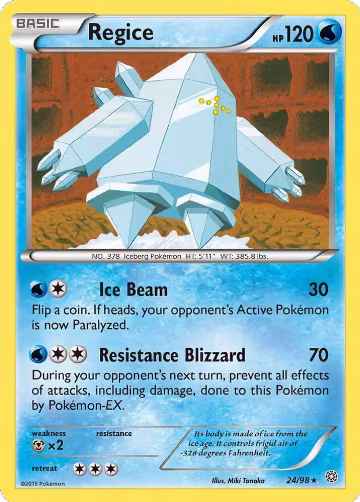 Regice (24/98), XY - Ancient Origins — Pokémon card price