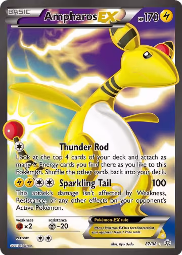 Ampharos EX (87 Full Art) (87/98), XY - Ancient Origins — Pokémon card price