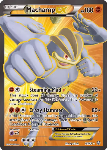 Machamp EX (90 Full Art) (90/98), XY - Ancient Origins — Pokémon card price