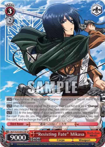 "Resisting Fate" Mikasa (SP) (AOT/S35-E057SP SP), Attack on Titan — Weiß Schwarz card price