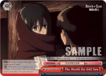 The World the Girl Saw (RRR) (AOT/S35-E083R RRR), Attack on Titan — Weiß Schwarz card price