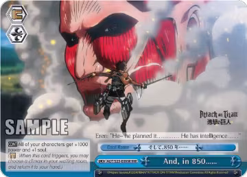 And, in 850…… (RRR) (AOT/S35-E099R RRR), Attack on Titan — Weiß Schwarz card price