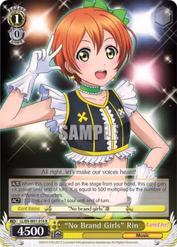 "No Brand Girls" Rin (LL/EN-W01-014 R), Love Live! DX — Weiß Schwarz card price