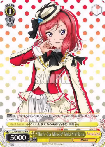 "That's Our Miracle" Maki Nishikino (LL/EN-W01-016 R), Love Live! DX — Weiß Schwarz card price