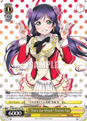 "That's Our Miracle" Nozomi Tojo (LL/EN-W01-017 R), Love Live! DX — Weiß Schwarz card price