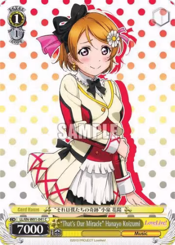 "That's Our Miracle" Hanayo Koizumi (LL/EN-W01-041 C), Love Live! DX — Weiß Schwarz card price