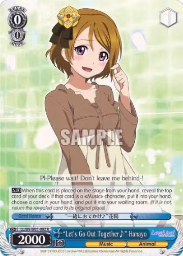 "Let's Go Out Together~" Hanayo (LL/EN-W01-092 R), Love Live! DX — Weiß Schwarz card price