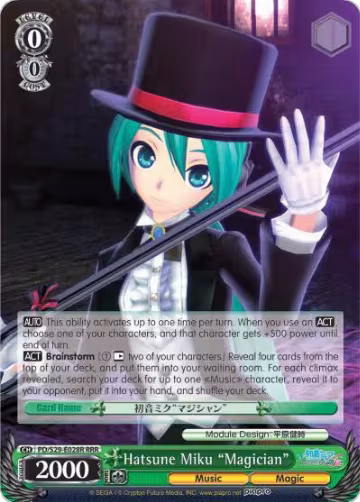 Hatsune Miku "Magician" (RRR) (PD/S29-E028R RRR), Hatsune Miku: Project DIVA F 2nd — Weiß Schwarz card price