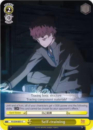 Self-training (FS/S34-E031 C), Fate/stay night [Unlimited Blade Works] — Weiß Schwarz card price