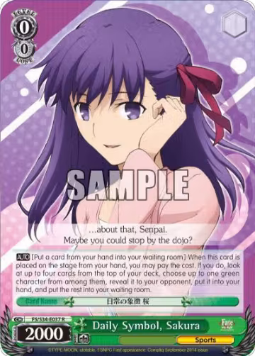 Daily Symbol, Sakura (FS/S34-E037 R), Fate/stay night [Unlimited Blade Works] — Weiß Schwarz card price