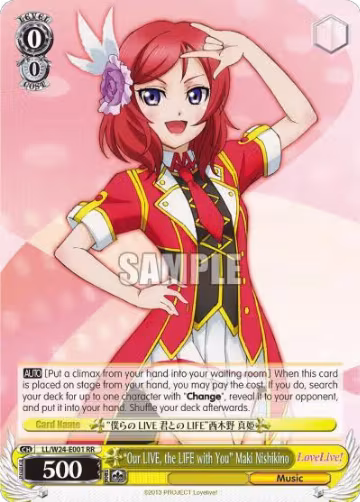 "Our LIVE, the LIFE with You" Maki Nishikino (LL/W24-E001 RR), Love Live! — Weiß Schwarz card price