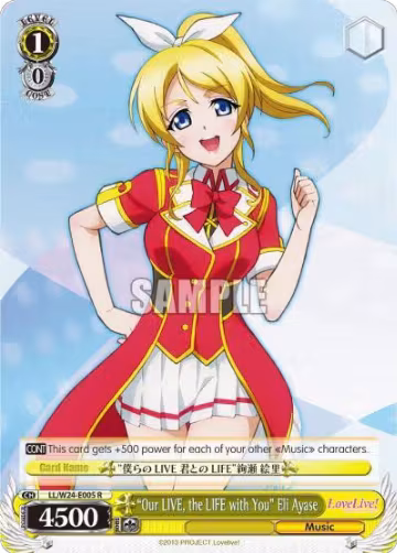"Our LIVE, the LIFE with You" Eli Ayase (LL/W24-E005 RR), Love Live! — Weiß Schwarz card price