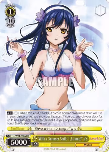 "With a Summer Smile 1,2,Jump!" u's (D) (LL/W24-E006d R), Love Live! — Weiß Schwarz card price
