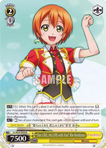 "Our LIVE, the LIFE with You" Rin Hoshizora (LL/W24-E008 R), Love Live! — Weiß Schwarz card price