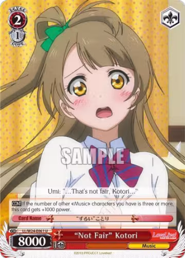 "Not Fair" Kotori (LL/W24-E061 U), Love Live! — Weiß Schwarz card price