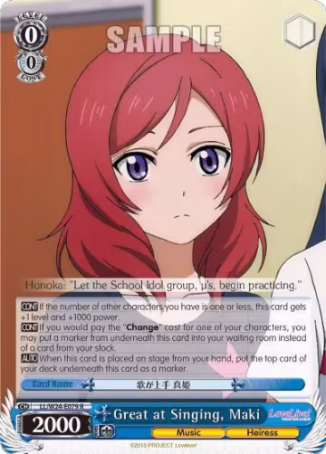 Great at Singing, Maki (LL/W24-E079 R), Love Live! — Weiß Schwarz card price