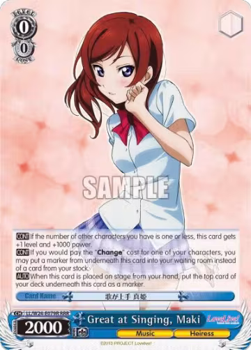 Great at Singing, Maki (RRR) (LL/W24-E079R RRR), Love Live! — Weiß Schwarz card price