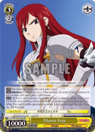 Titania Erza (FT/EN-S02-002 RR), Fairy Tail ver.E — Weiß Schwarz card price