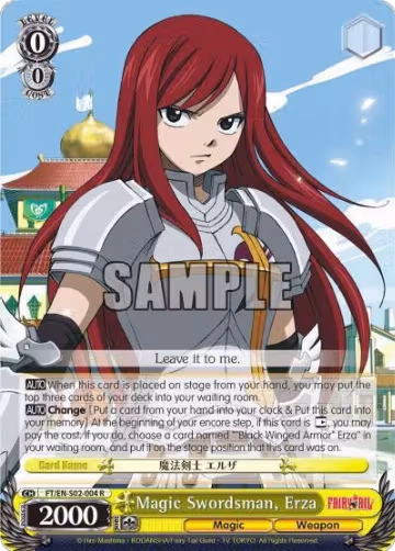 Magic Swordsman, Erza (FT/EN-S02-004 R), Fairy Tail ver.E — Weiß Schwarz card price
