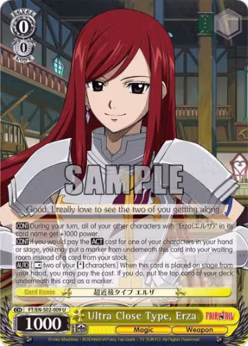 Ultra Close Type, Erza (FT/EN-S02-009 U), Fairy Tail ver.E — Weiß Schwarz card price