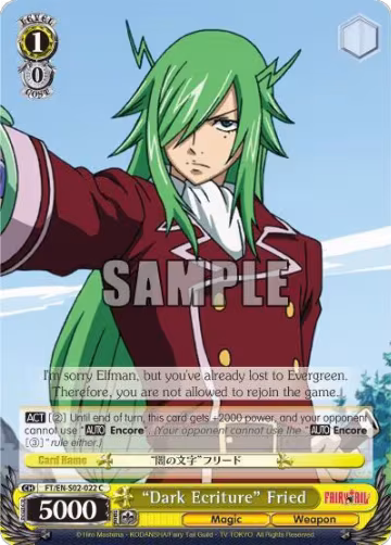 "Dark Ecriture" Fried (FT/EN-S02-022 C), Fairy Tail ver.E — Weiß Schwarz card price