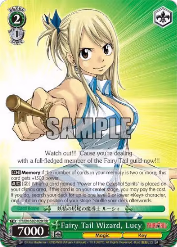 Fairy Tail Wizard, Lucy (FT/EN-S02-029 RR), Fairy Tail ver.E — Weiß Schwarz card price